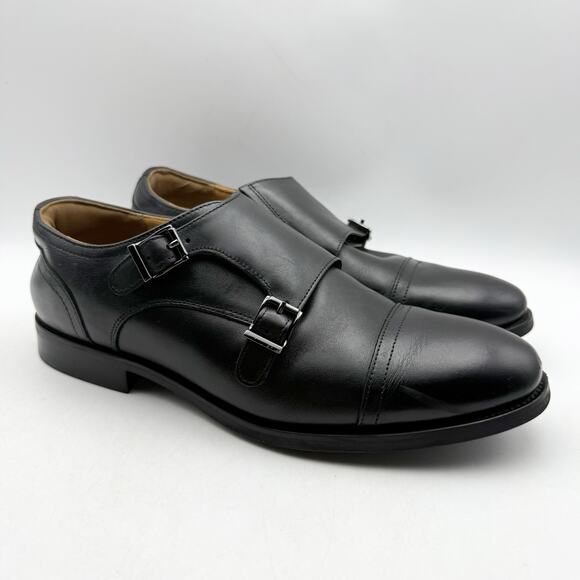 Florsheim Mens Rucci Monk Strap Dress Shoes US 7 Wide Black Leather Slip-On EUC main image 12